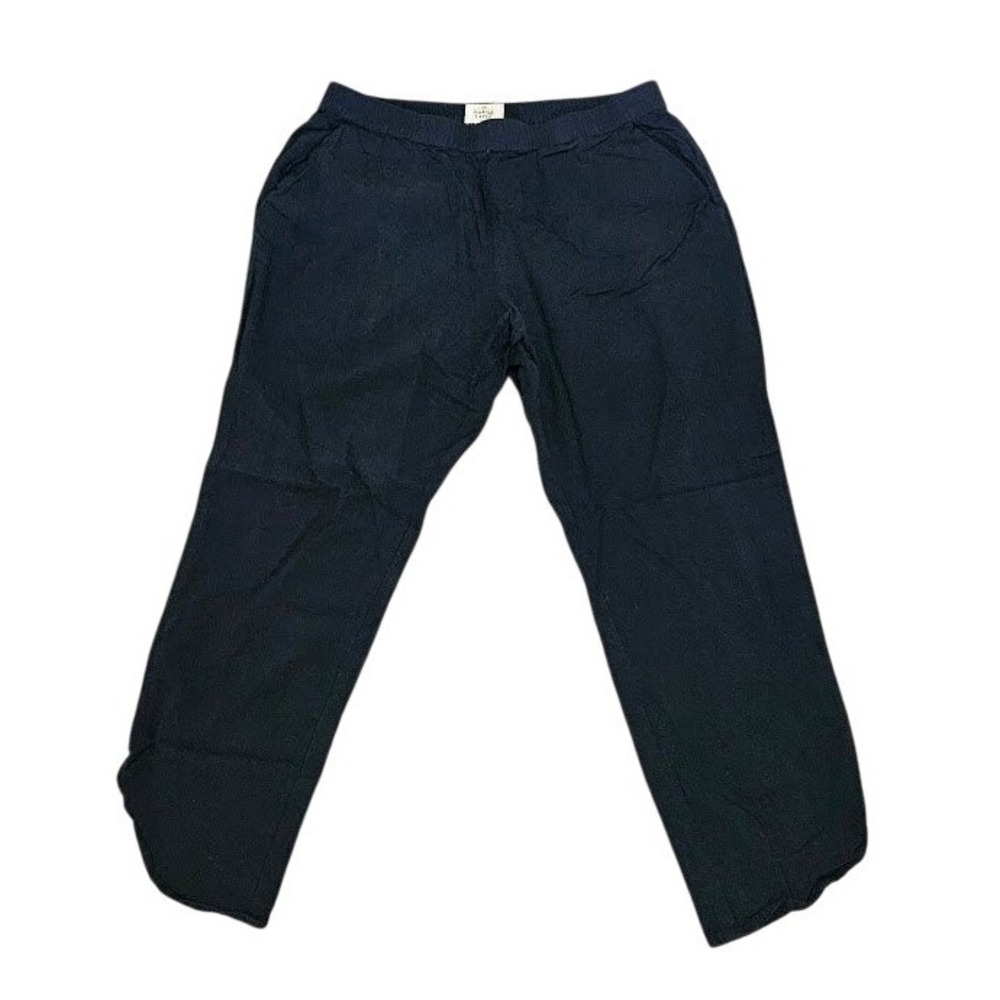 Marine Layer Pull On Elastic Waist Cropped Pants Women Medium Black Lightweight
